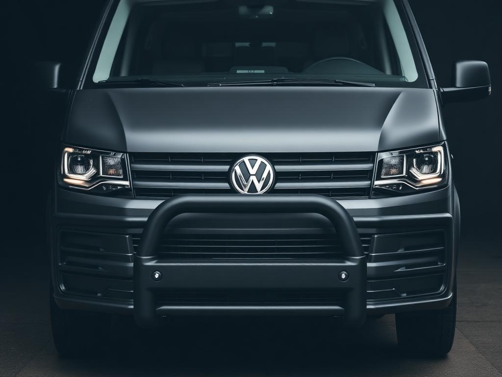 Matzwarte frontbar op VW Transporter