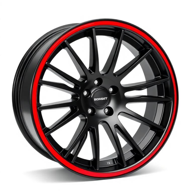 Borbet CW3 velg in Zwart Glans / Rood